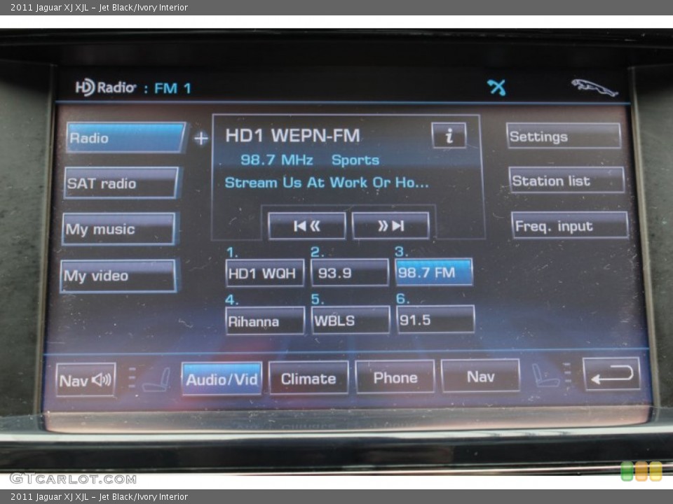 Jet Black/Ivory Interior Controls for the 2011 Jaguar XJ XJL #78607338