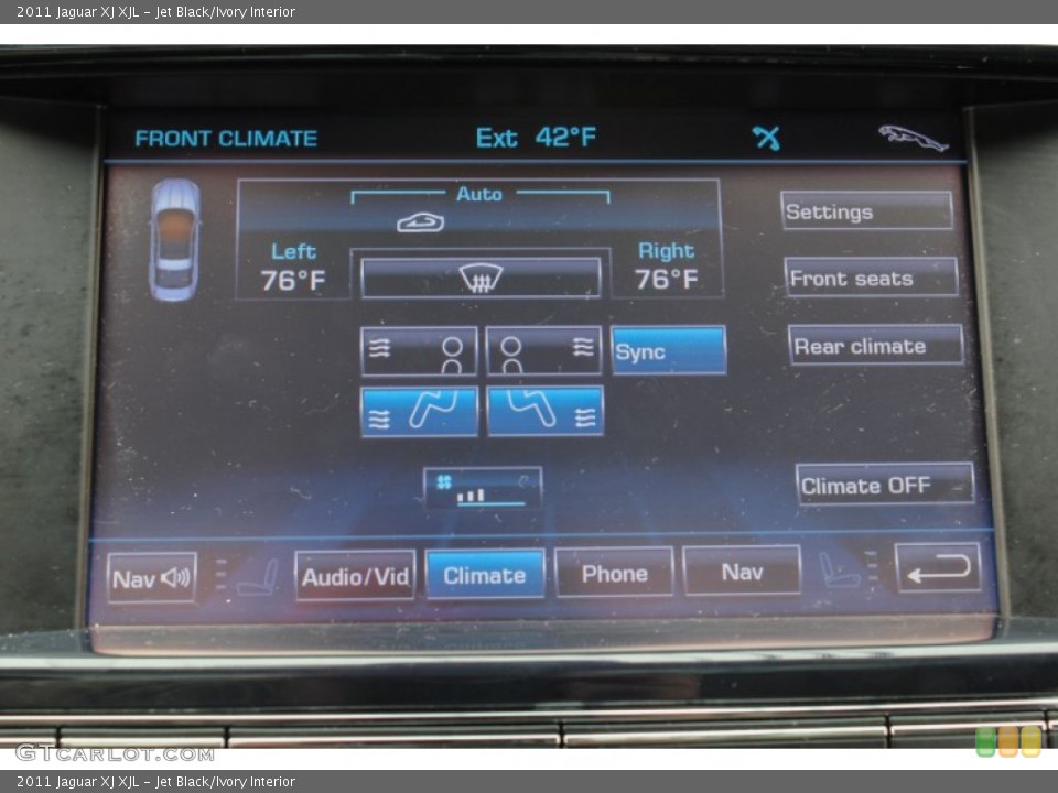 Jet Black/Ivory Interior Controls for the 2011 Jaguar XJ XJL #78607356