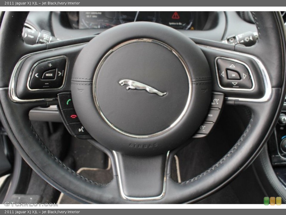 Jet Black/Ivory Interior Steering Wheel for the 2011 Jaguar XJ XJL #78607395