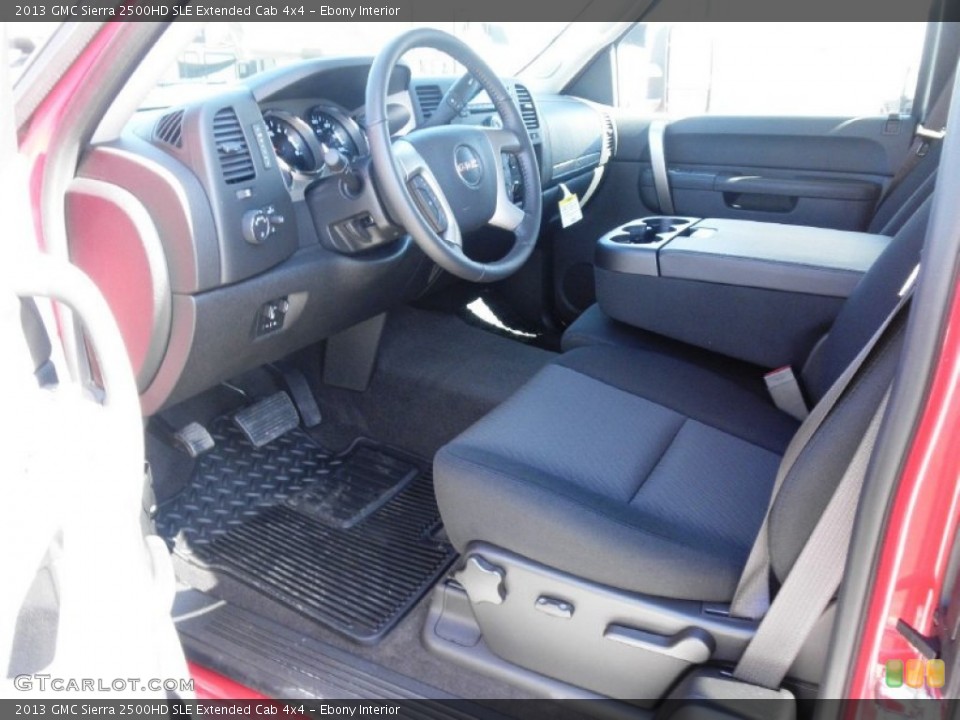 Ebony Interior Photo for the 2013 GMC Sierra 2500HD SLE Extended Cab 4x4 #78607557
