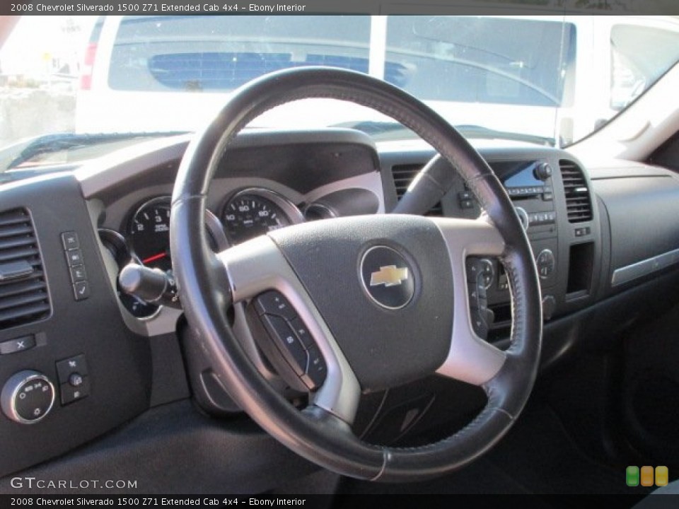 Ebony Interior Steering Wheel for the 2008 Chevrolet Silverado 1500 Z71 Extended Cab 4x4 #78614310