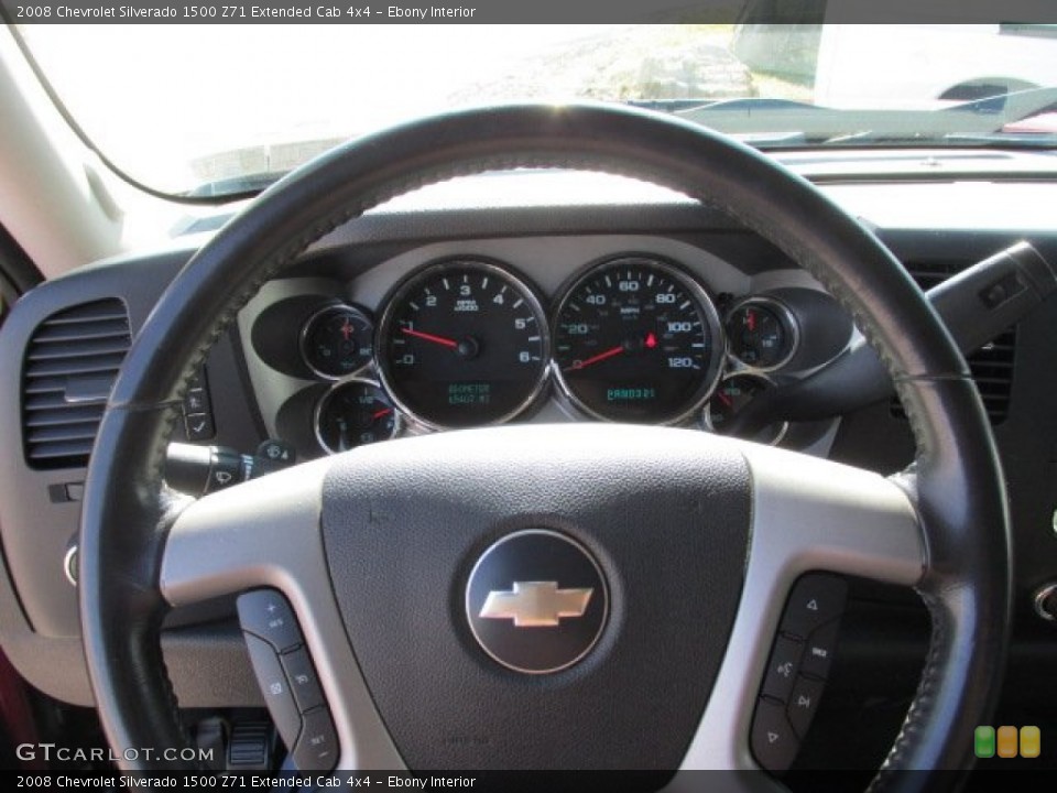 Ebony Interior Steering Wheel for the 2008 Chevrolet Silverado 1500 Z71 Extended Cab 4x4 #78614411