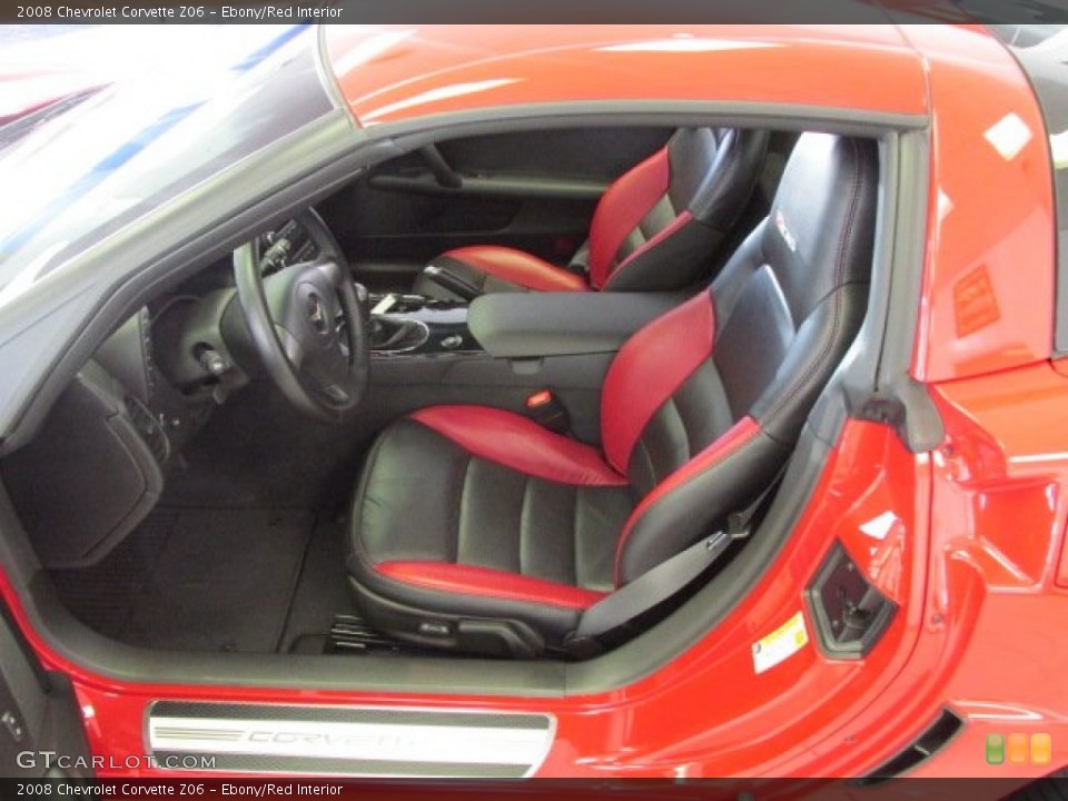 Ebony/Red Interior Photo for the 2008 Chevrolet Corvette Z06 #78618878