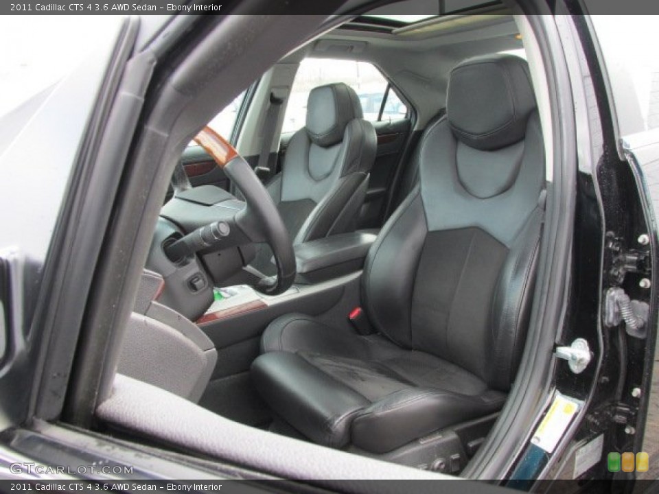 Ebony Interior Front Seat for the 2011 Cadillac CTS 4 3.6 AWD Sedan #78620150