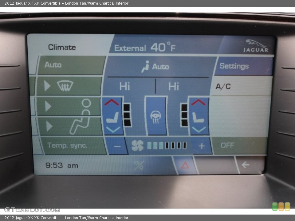 London Tan/Warm Charcoal Interior Controls for the 2012 Jaguar XK XK Convertible #78625404