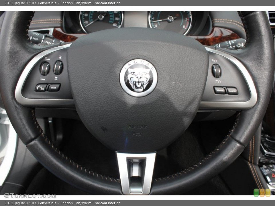 London Tan/Warm Charcoal Interior Steering Wheel for the 2012 Jaguar XK XK Convertible #78625444
