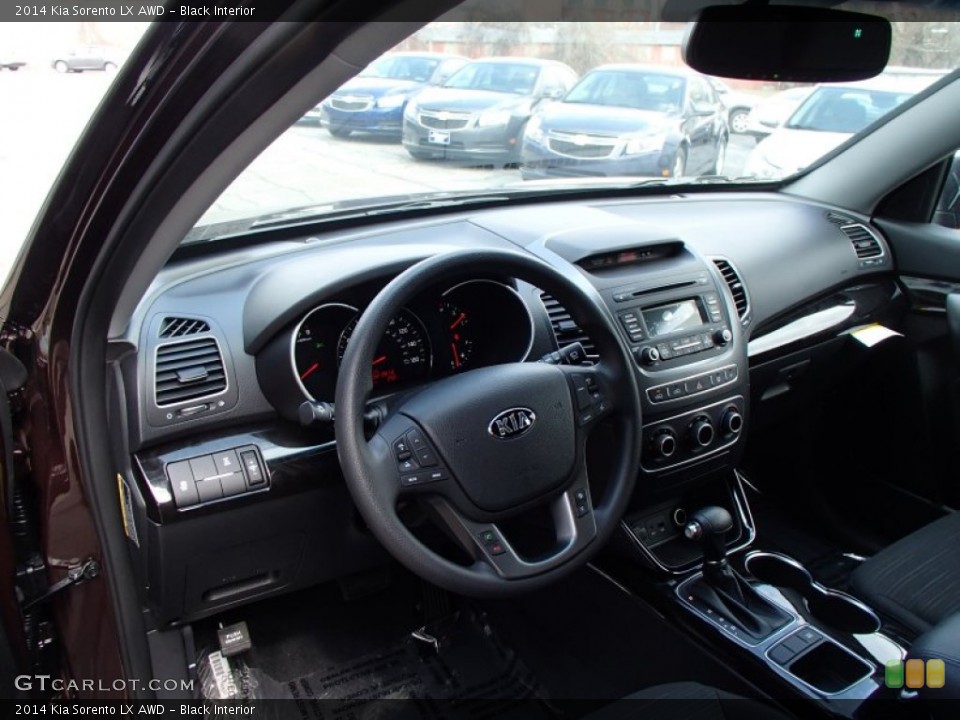 Black Interior Dashboard for the 2014 Kia Sorento LX AWD #78626208