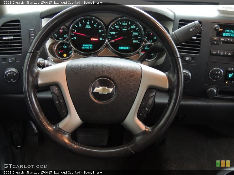 Ebony Interior Steering Wheel for the 2008 Chevrolet Silverado 1500 LT Extended Cab 4x4 #78632598