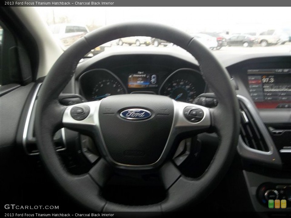 Charcoal Black Interior Steering Wheel for the 2013 Ford Focus Titanium Hatchback #78643910