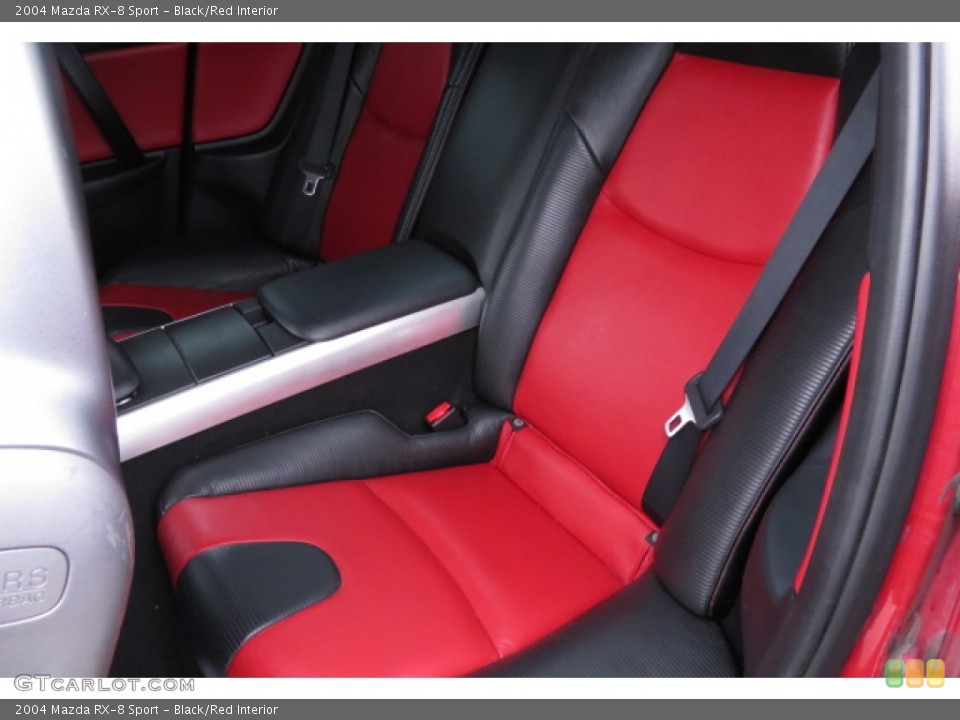 Black/Red Interior Rear Seat for the 2004 Mazda RX-8 Sport #78645324