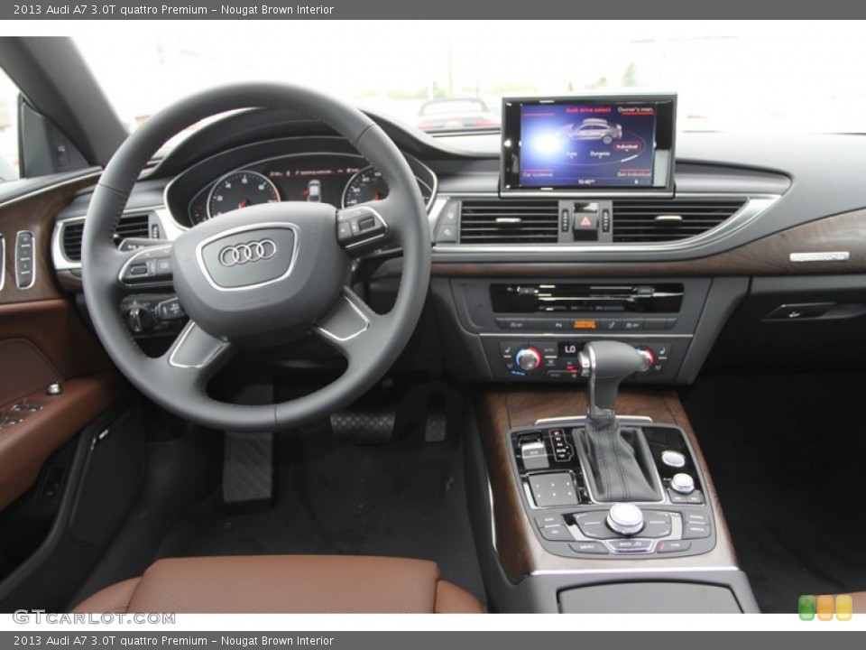 Nougat Brown Interior Dashboard for the 2013 Audi A7 3.0T quattro Premium #78645844