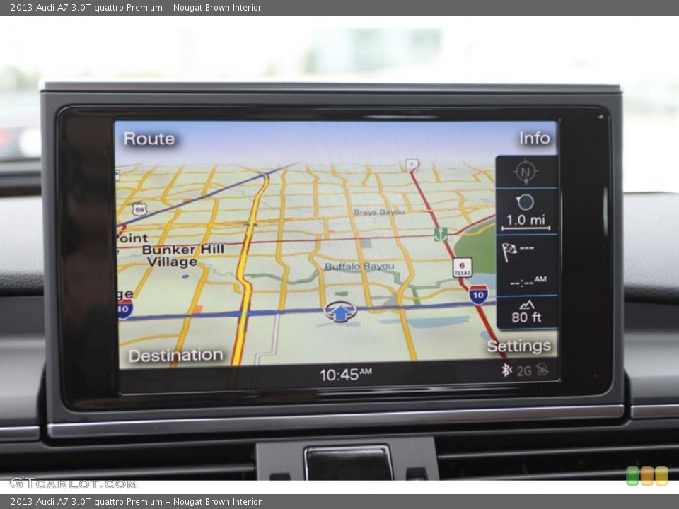 Nougat Brown Interior Navigation for the 2013 Audi A7 3.0T quattro Premium #78645928