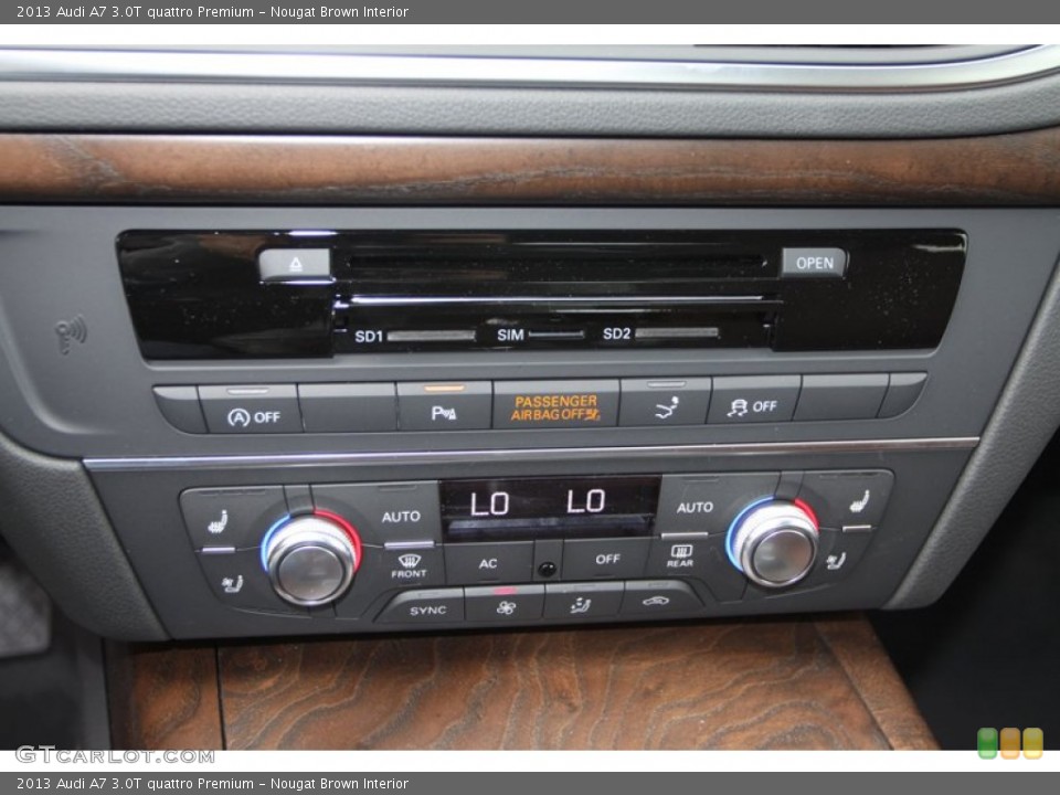 Nougat Brown Interior Controls for the 2013 Audi A7 3.0T quattro Premium #78645959