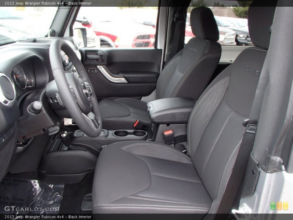 Black Interior Front Seat for the 2013 Jeep Wrangler Rubicon 4x4 #78649653