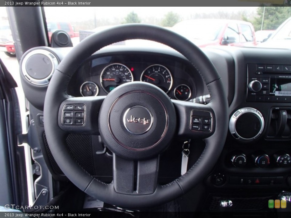 Black Interior Steering Wheel for the 2013 Jeep Wrangler Rubicon 4x4 #78649787