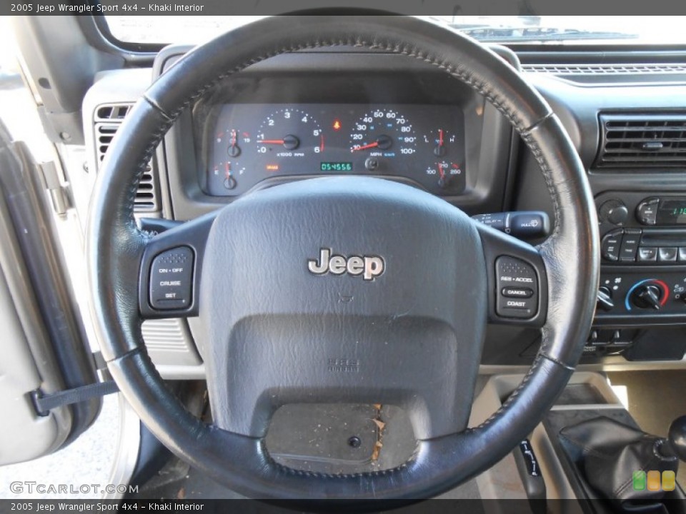 Khaki Interior Steering Wheel for the 2005 Jeep Wrangler Sport 4x4 #78650398