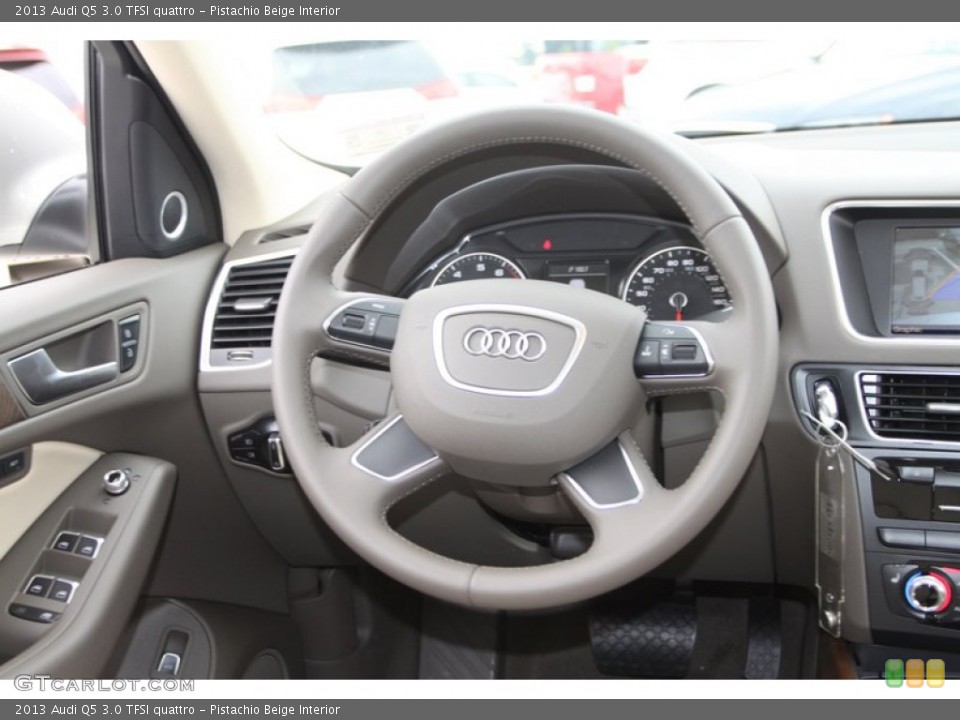 Pistachio Beige Interior Steering Wheel for the 2013 Audi Q5 3.0 TFSI quattro #78651051