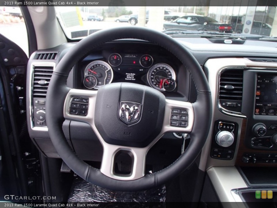 Black Interior Steering Wheel for the 2013 Ram 1500 Laramie Quad Cab 4x4 #78651097
