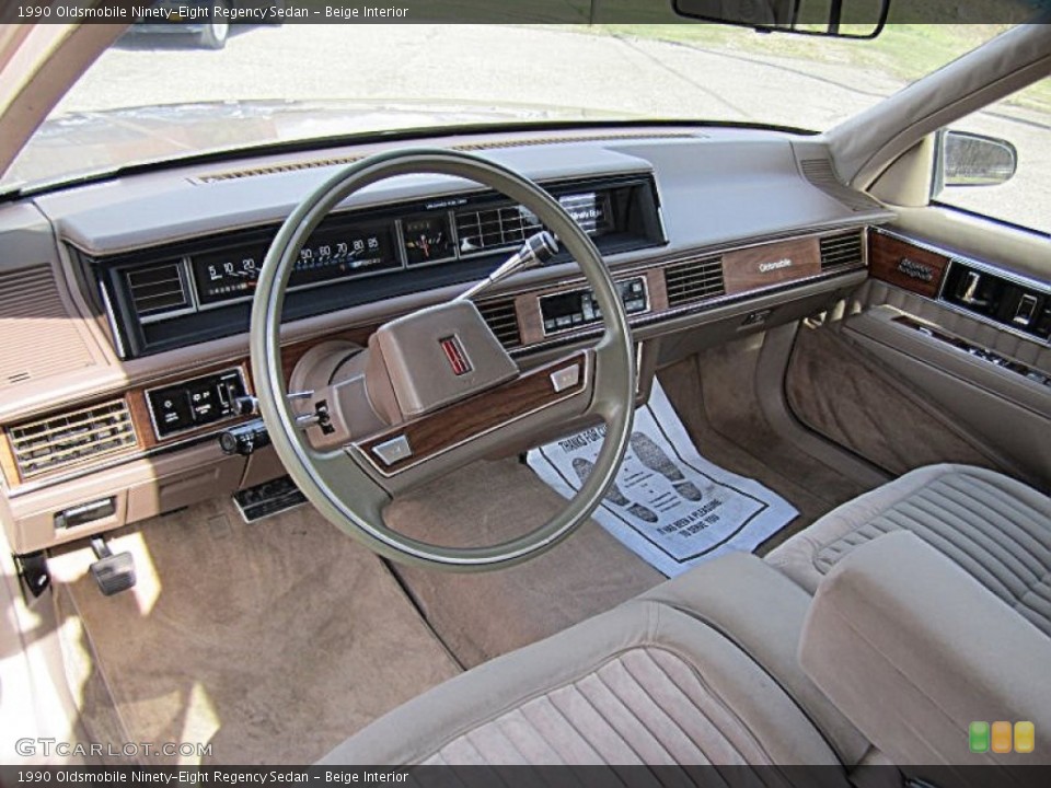 Beige Interior Prime Interior for the 1990 Oldsmobile Ninety-Eight Regency Sedan #78651572