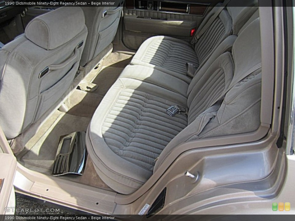 Beige Interior Rear Seat for the 1990 Oldsmobile Ninety-Eight Regency Sedan #78651643