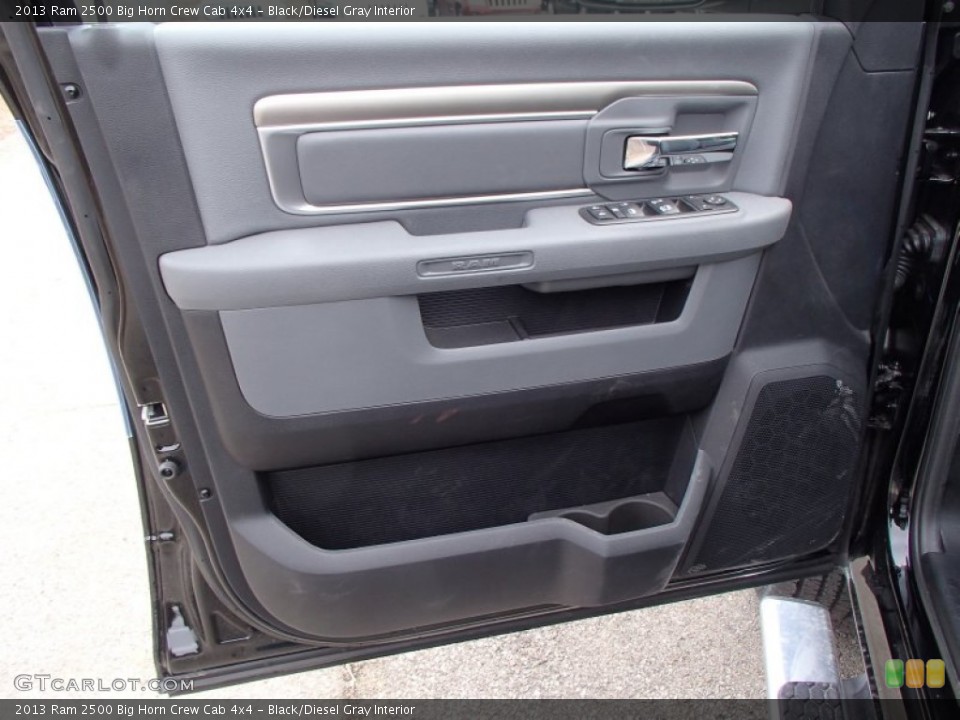 Black/Diesel Gray Interior Door Panel for the 2013 Ram 2500 Big Horn Crew Cab 4x4 #78651778