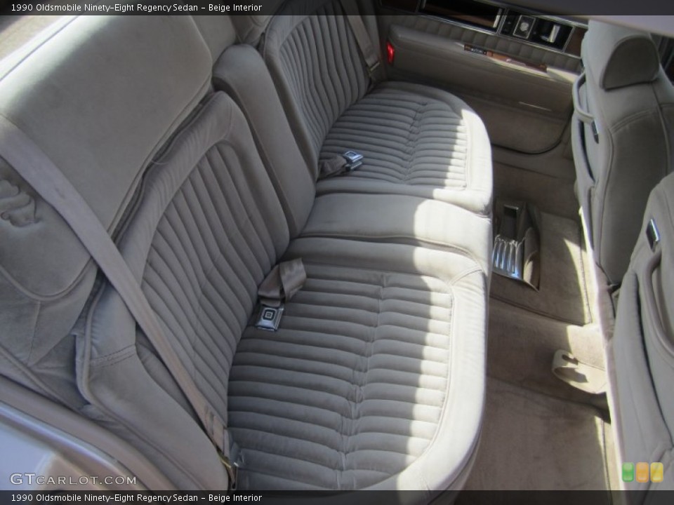 Beige Interior Rear Seat for the 1990 Oldsmobile Ninety-Eight Regency Sedan #78651790