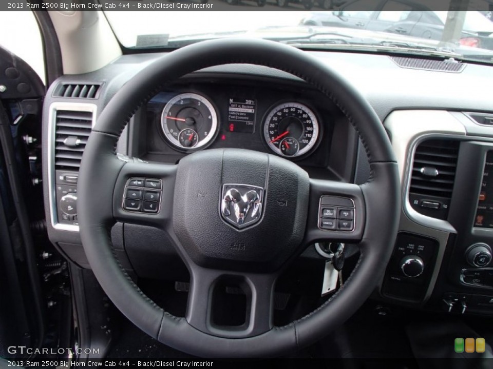 Black/Diesel Gray Interior Steering Wheel for the 2013 Ram 2500 Big Horn Crew Cab 4x4 #78651915