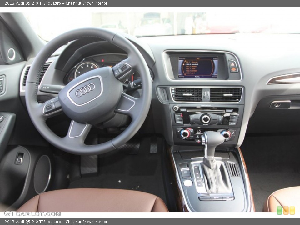 Chestnut Brown Interior Dashboard for the 2013 Audi Q5 2.0 TFSI quattro #78652174