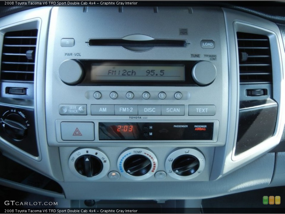 Graphite Gray Interior Controls for the 2008 Toyota Tacoma V6 TRD Sport Double Cab 4x4 #78653172