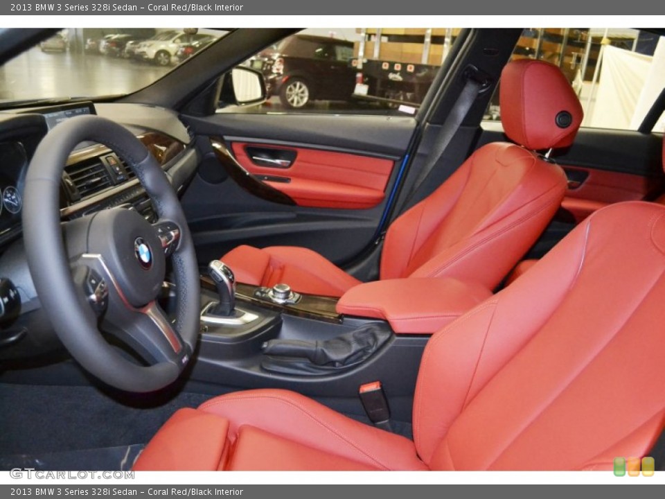 Coral Red/Black Interior Photo for the 2013 BMW 3 Series 328i Sedan #78655987