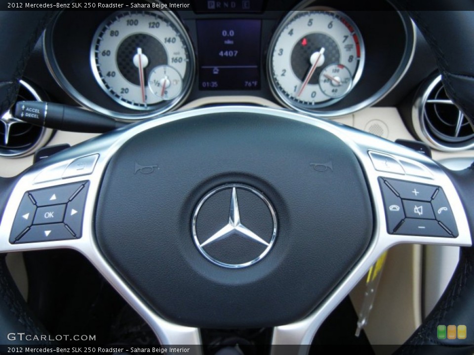 Sahara Beige Interior Steering Wheel for the 2012 Mercedes-Benz SLK 250 Roadster #78658109