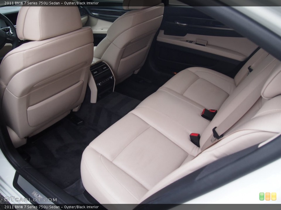 Oyster/Black Interior Rear Seat for the 2011 BMW 7 Series 750Li Sedan #78658699