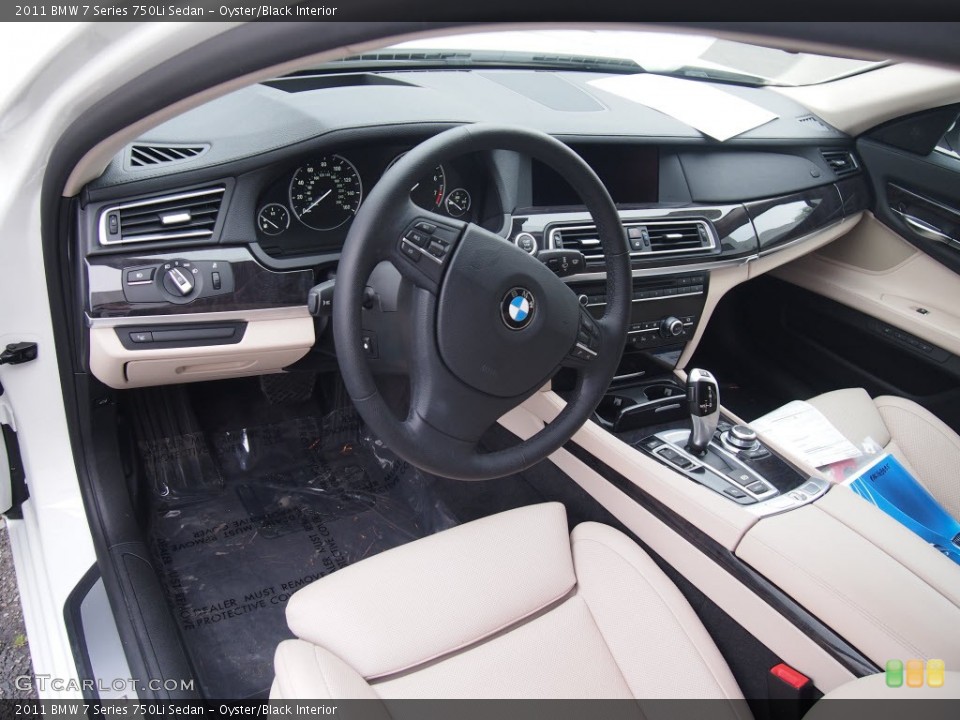 Oyster/Black Interior Prime Interior for the 2011 BMW 7 Series 750Li Sedan #78658783