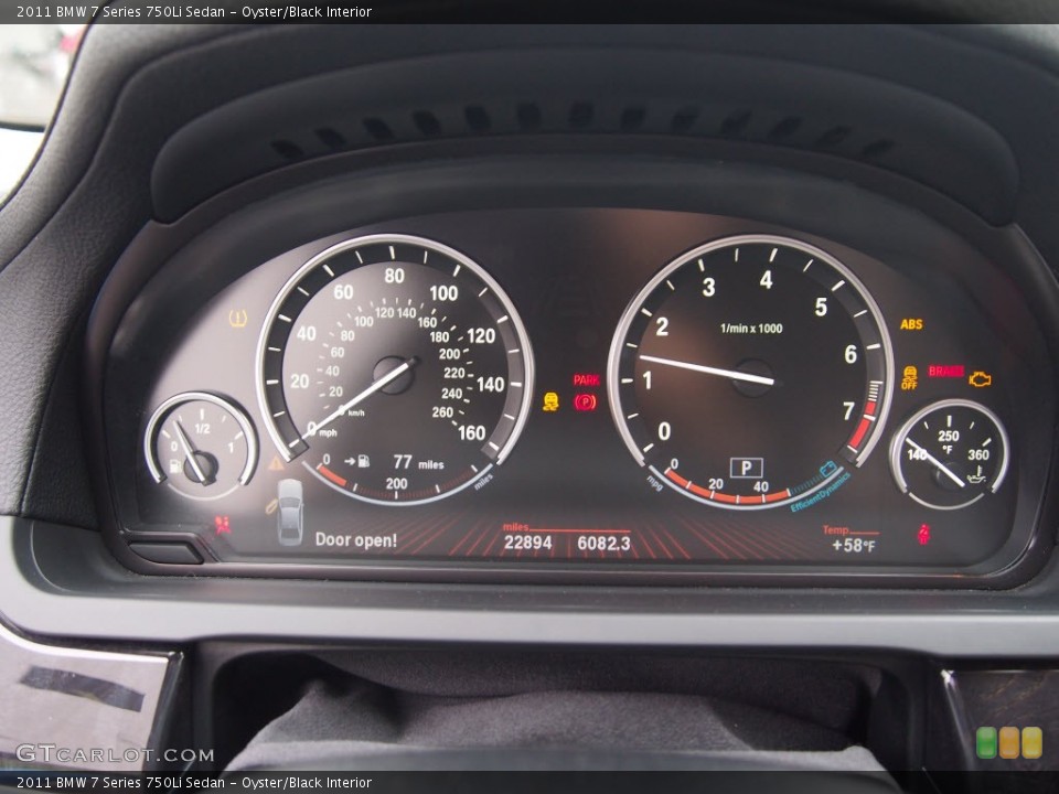 Oyster/Black Interior Gauges for the 2011 BMW 7 Series 750Li Sedan #78658834