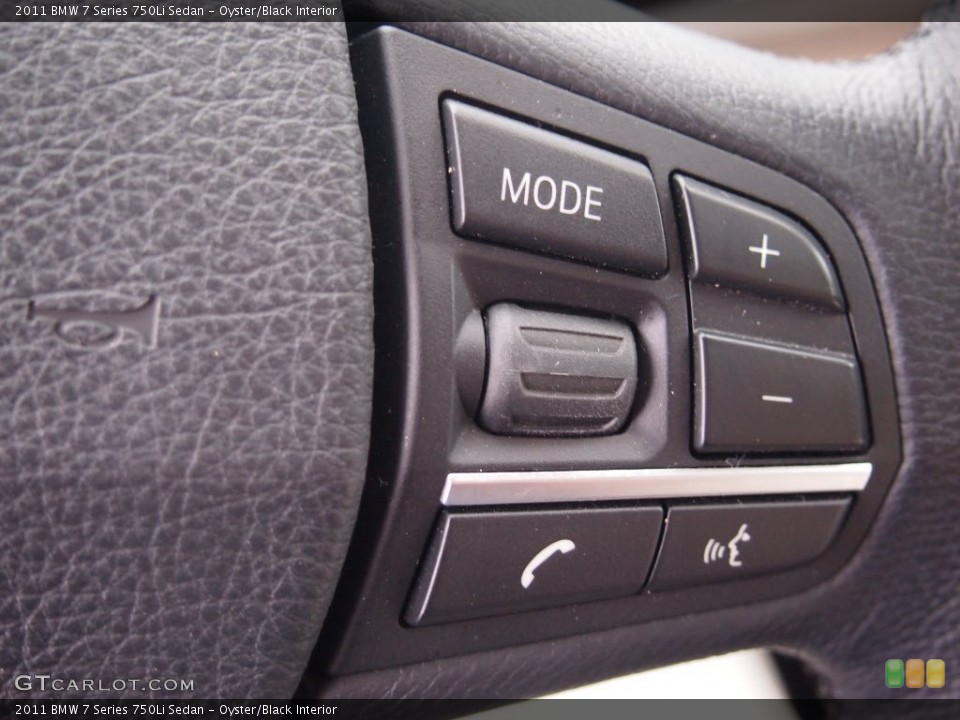 Oyster/Black Interior Controls for the 2011 BMW 7 Series 750Li Sedan #78658930