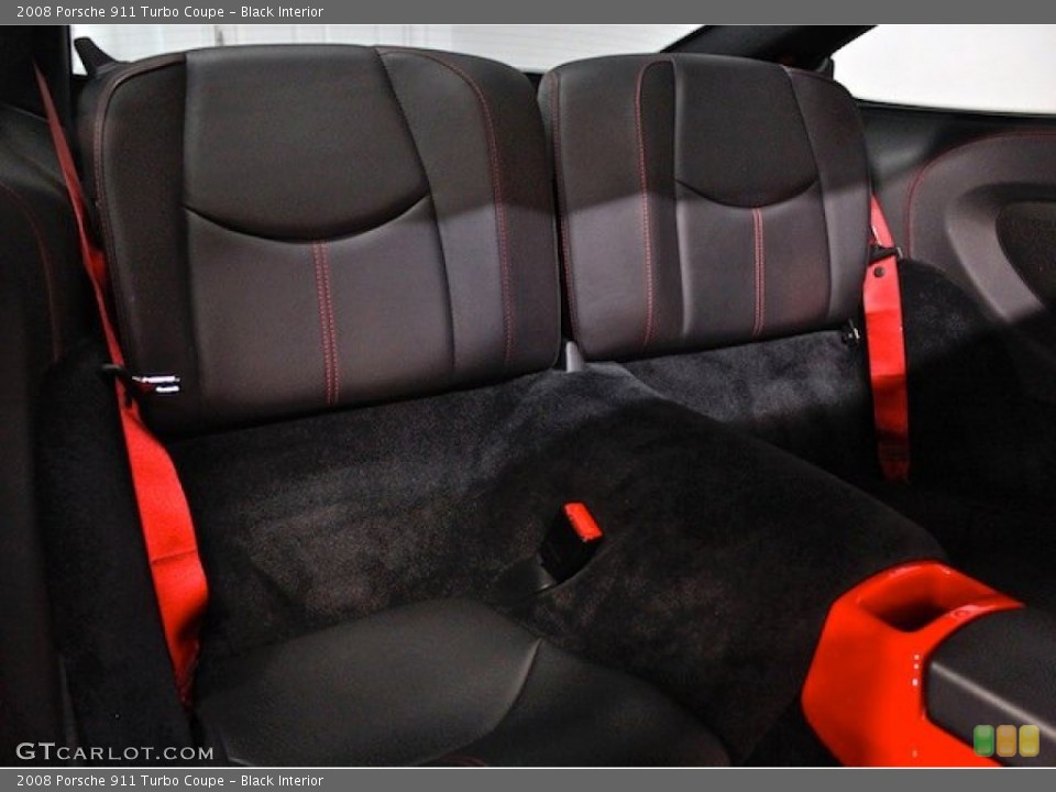 Black Interior Rear Seat for the 2008 Porsche 911 Turbo Coupe #78659369