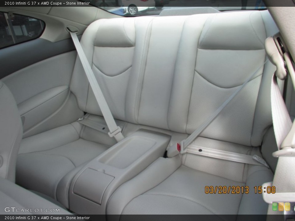 Stone Interior Rear Seat for the 2010 Infiniti G 37 x AWD Coupe #78660163