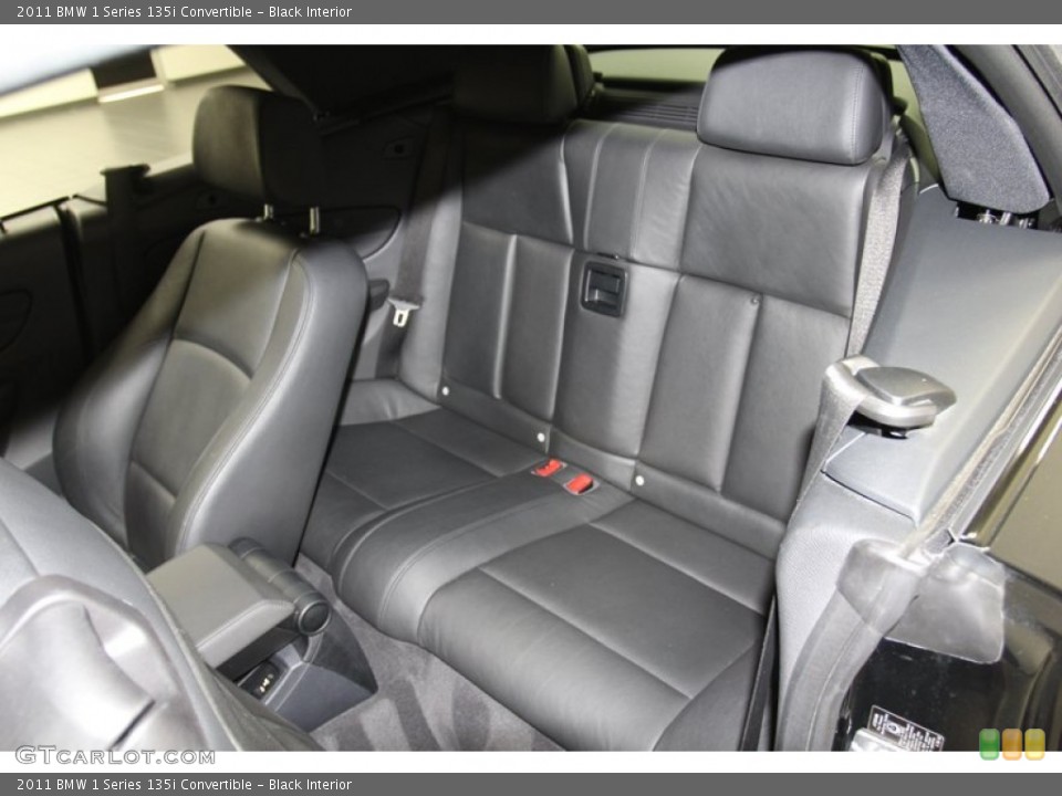 Black Interior Rear Seat for the 2011 BMW 1 Series 135i Convertible #78670306