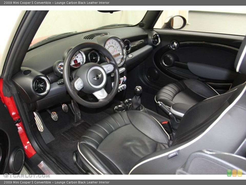 Lounge Carbon Black Leather Interior Photo for the 2009 Mini Cooper S Convertible #78670921