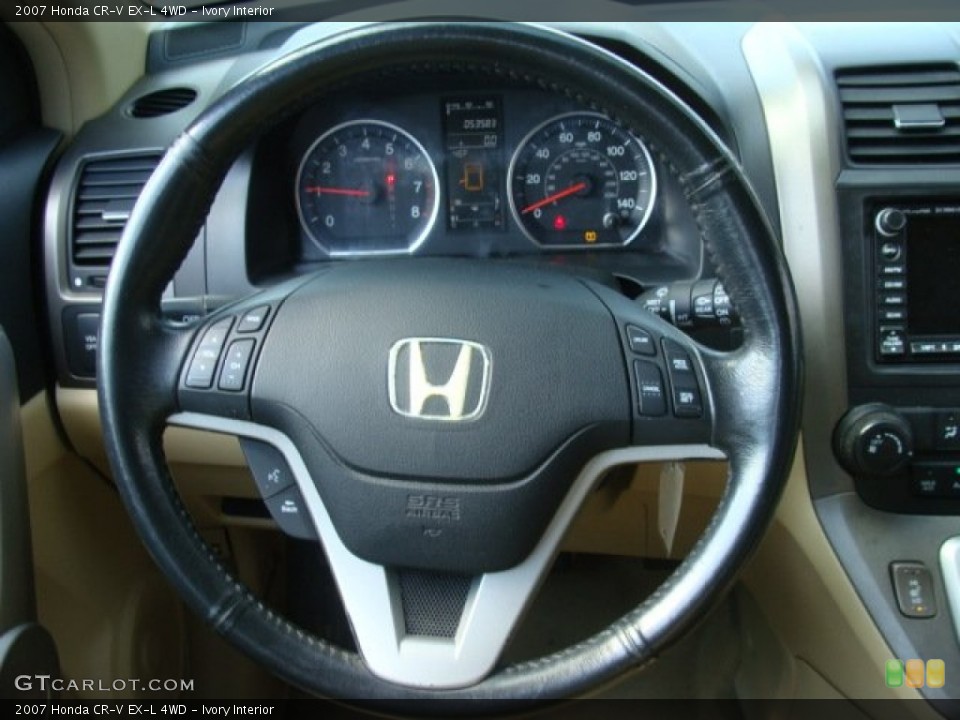 Ivory Interior Steering Wheel for the 2007 Honda CR-V EX-L 4WD #78678959