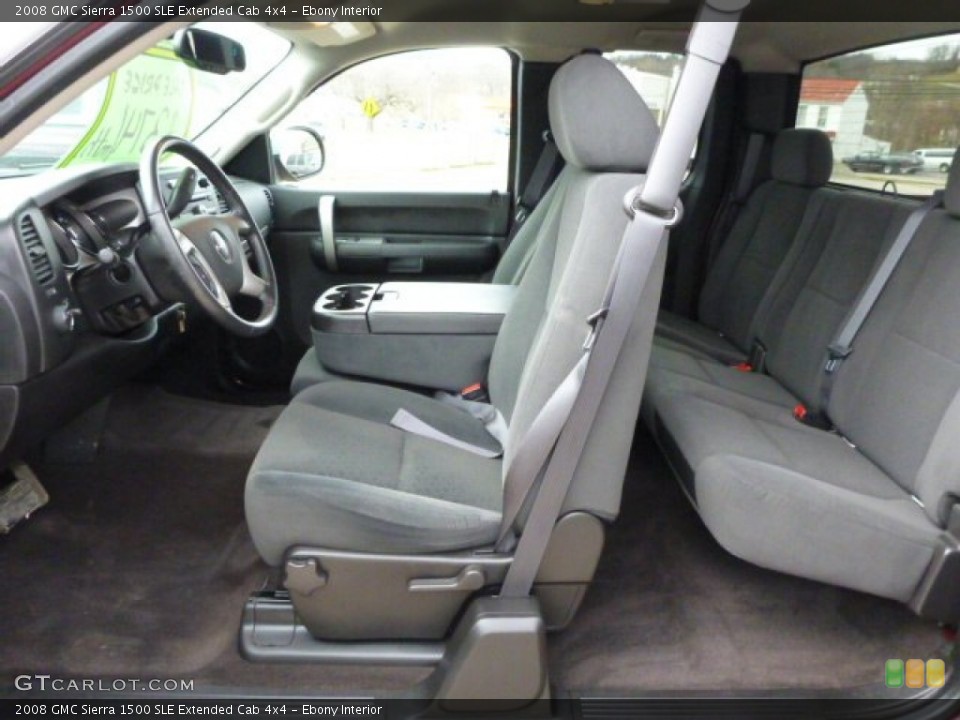 Ebony Interior Photo for the 2008 GMC Sierra 1500 SLE Extended Cab 4x4 #78680938