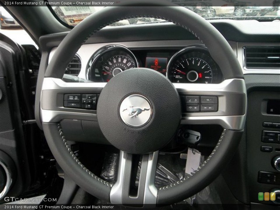 Charcoal Black Interior Steering Wheel for the 2014 Ford Mustang GT Premium Coupe #78683446