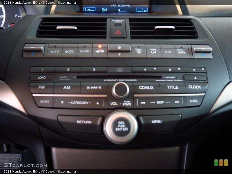 Black Interior Controls for the 2011 Honda Accord EX-L V6 Coupe #78683715