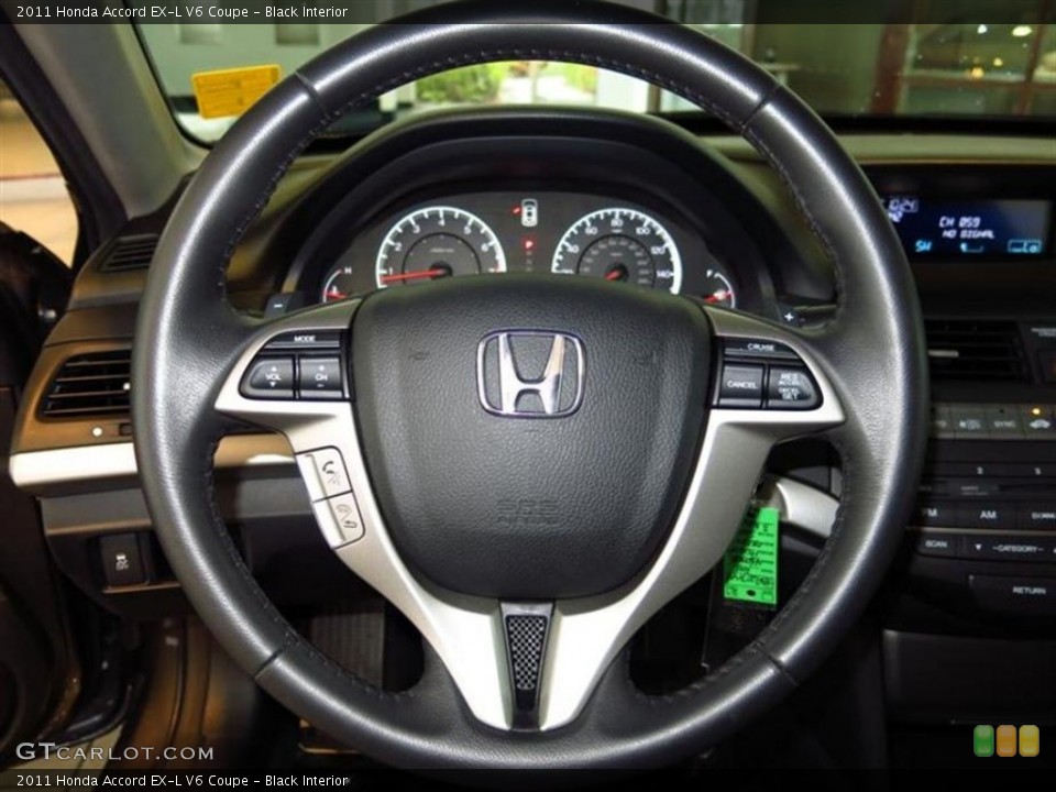 Black Interior Steering Wheel for the 2011 Honda Accord EX-L V6 Coupe #78683815