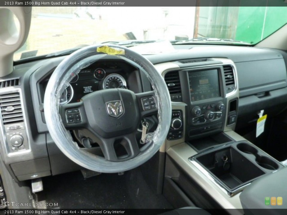 Black/Diesel Gray Interior Dashboard for the 2013 Ram 1500 Big Horn Quad Cab 4x4 #78685848