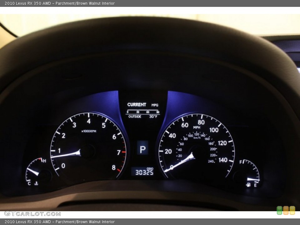 Parchment/Brown Walnut Interior Gauges for the 2010 Lexus RX 350 AWD #78694511