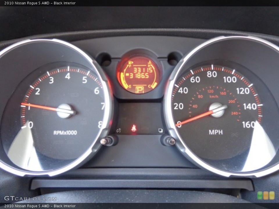 Black Interior Gauges for the 2010 Nissan Rogue S AWD #78699347