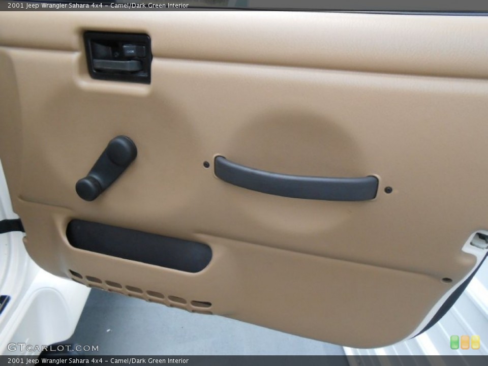Camel/Dark Green Interior Door Panel for the 2001 Jeep Wrangler Sahara 4x4 #78707720