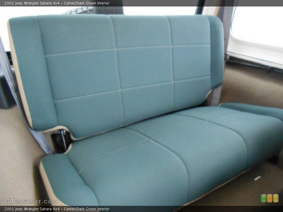 Camel/Dark Green Interior Rear Seat for the 2001 Jeep Wrangler Sahara 4x4 #78707771