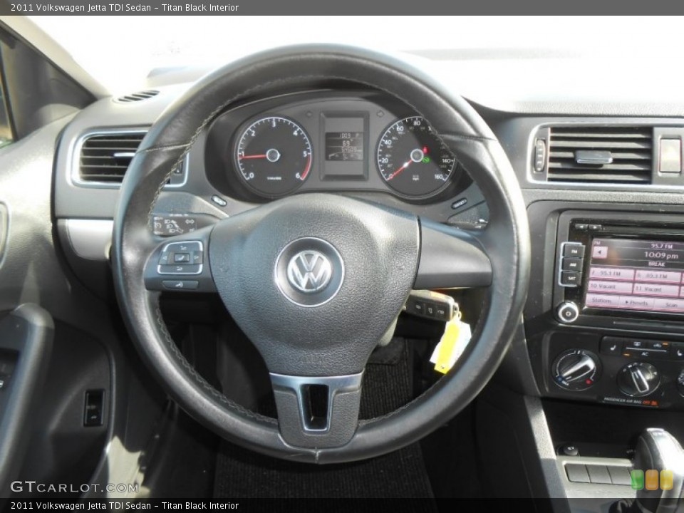 Titan Black Interior Steering Wheel for the 2011 Volkswagen Jetta TDI Sedan #78711608